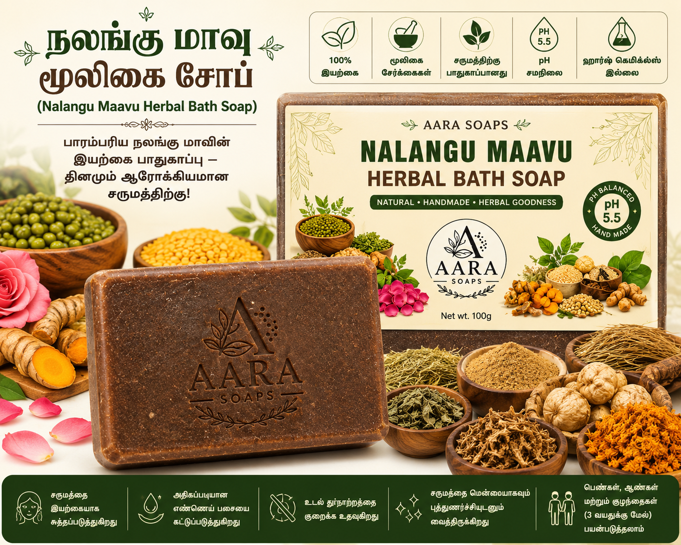 Nalangu Mavu Herbal Bath Soap 