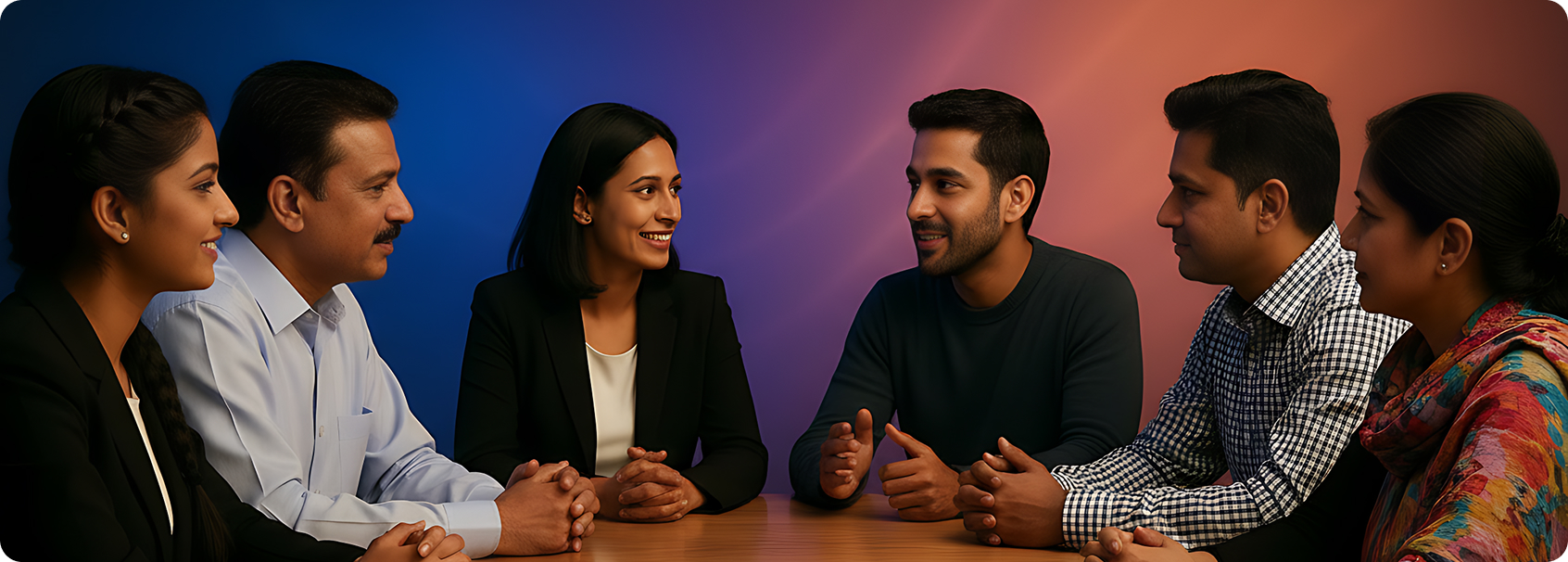 Mental health professionals in discussion