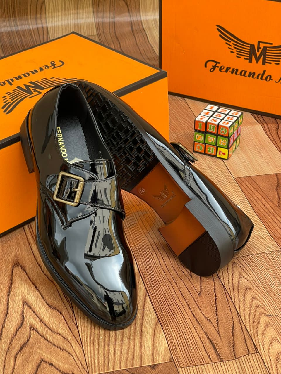 Fernando Melo Patent Single Buckle Monk Strap