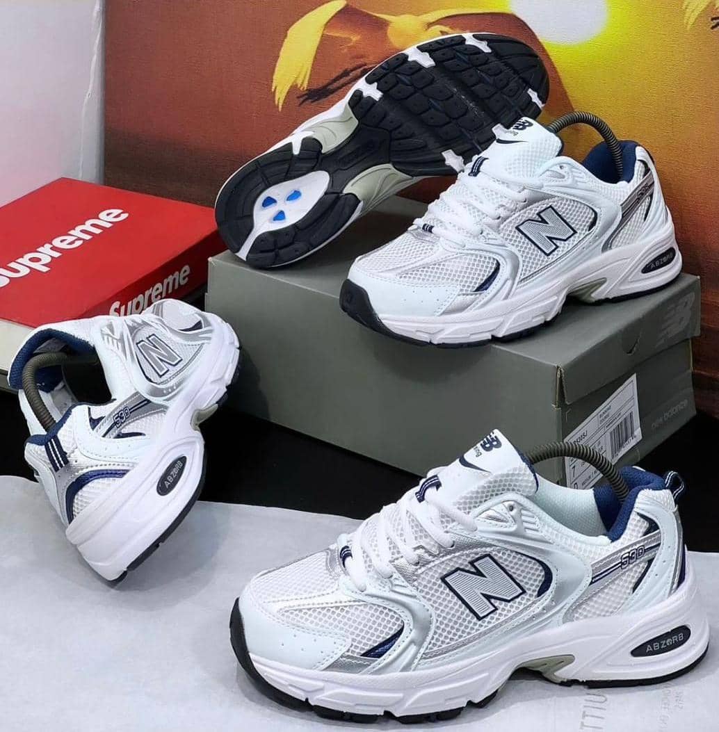 New Balance 530 White Silver Navy