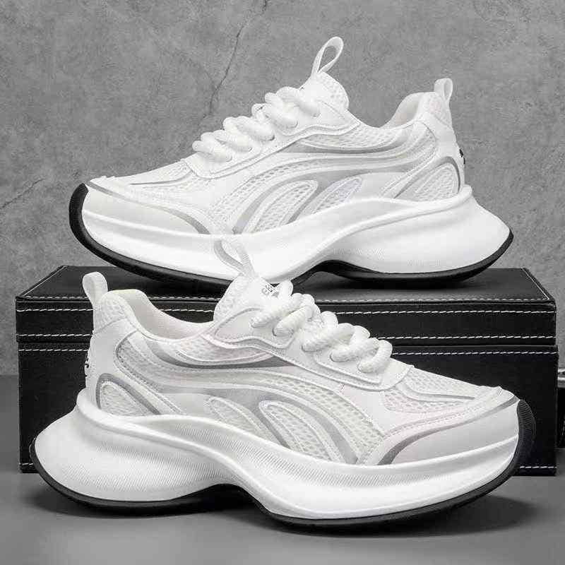 White Wavy Chunky Platform Runners