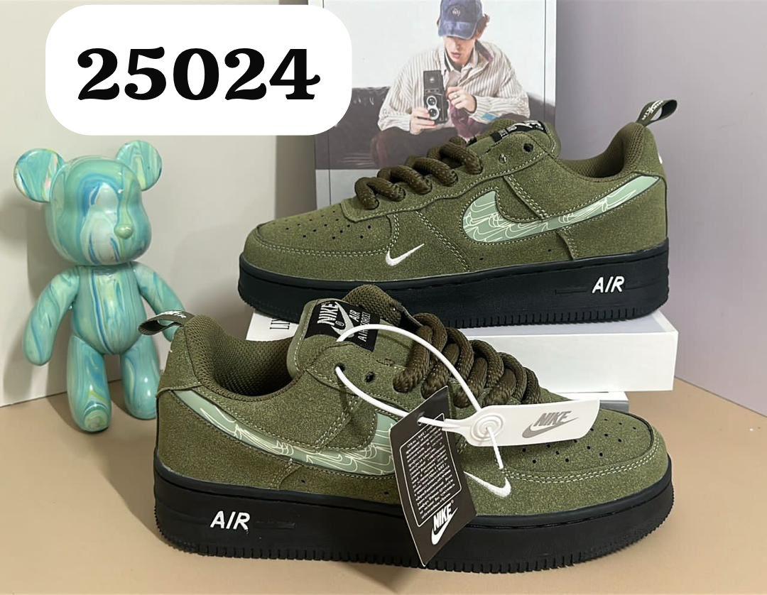  Nike Air Force 1 Low Olive Green "Wave" Custom