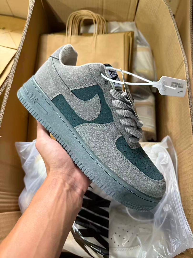 Nike Air Force 1 Low Grey Teal Hairy Suede