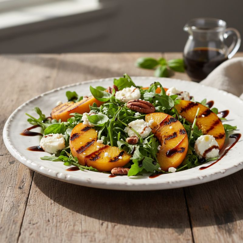 Grilled Peach and Arugula Salad with Goat Cheese