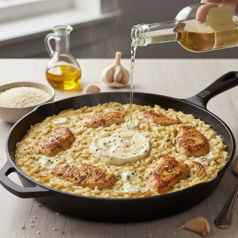 One-Pan Boursin Chicken Risotto