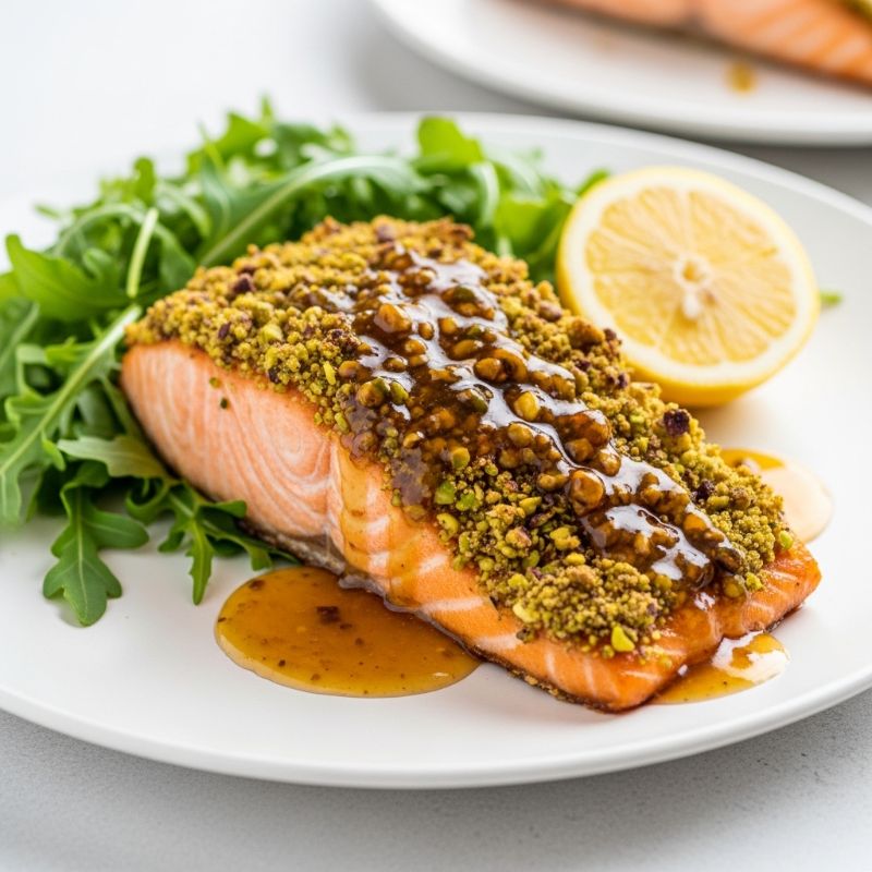 Pistachio-Crusted Salmon with Honey-Dijon Glaze