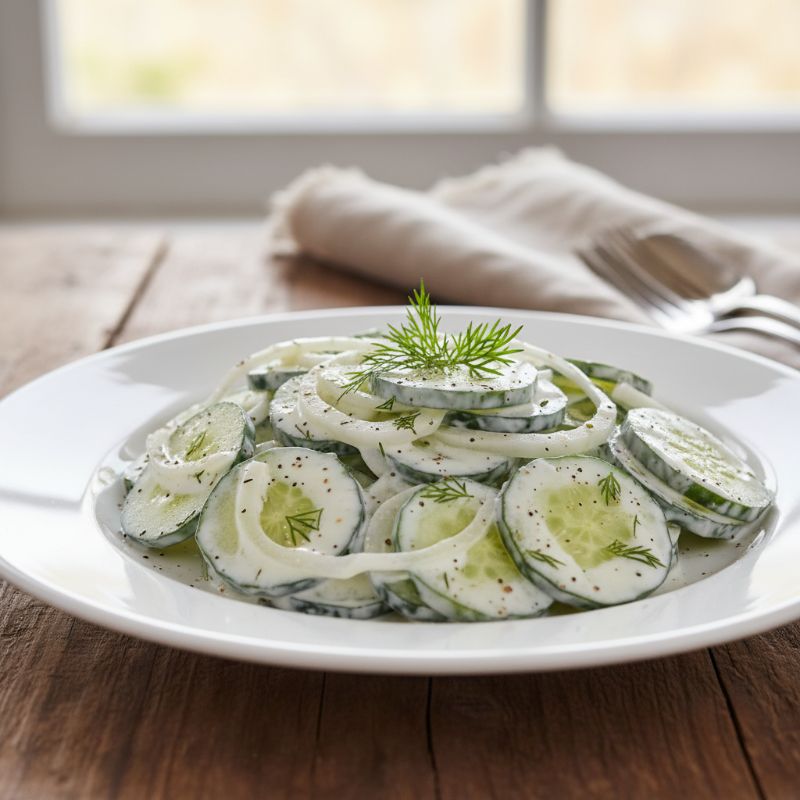 Creamy Cucumber & Onion Salad