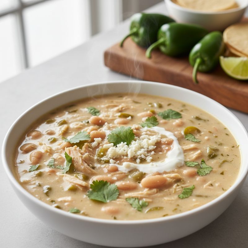 Speedy White Chicken Chili with Green Chiles