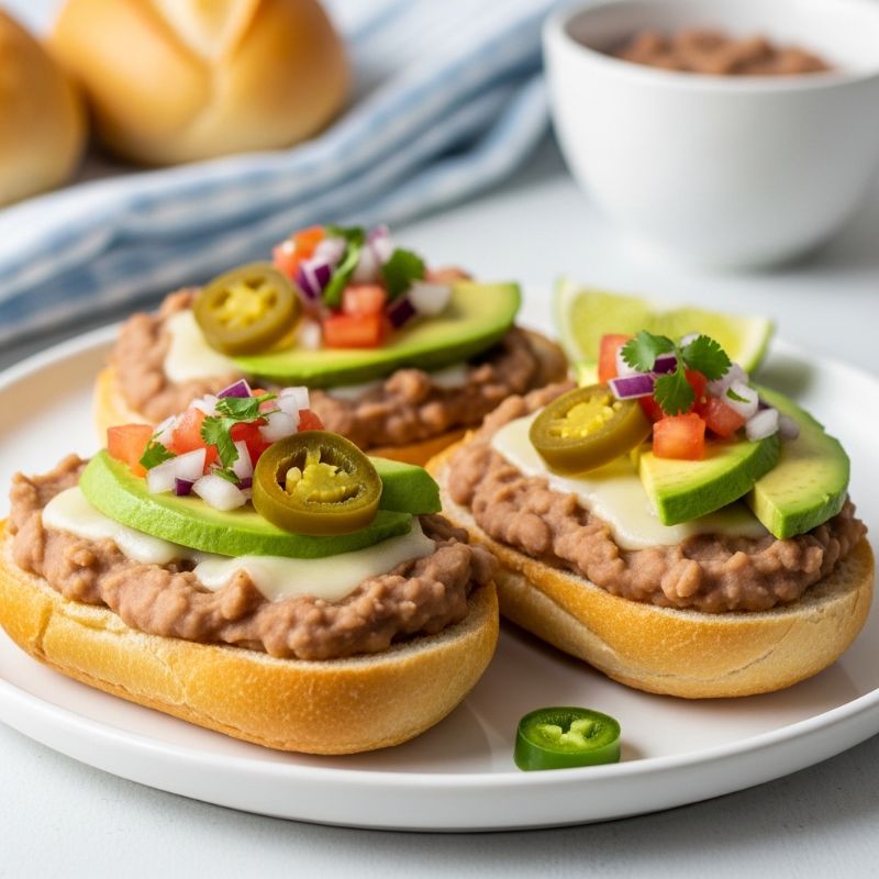 Quick & Easy Mexican Molletes with Refried Beans