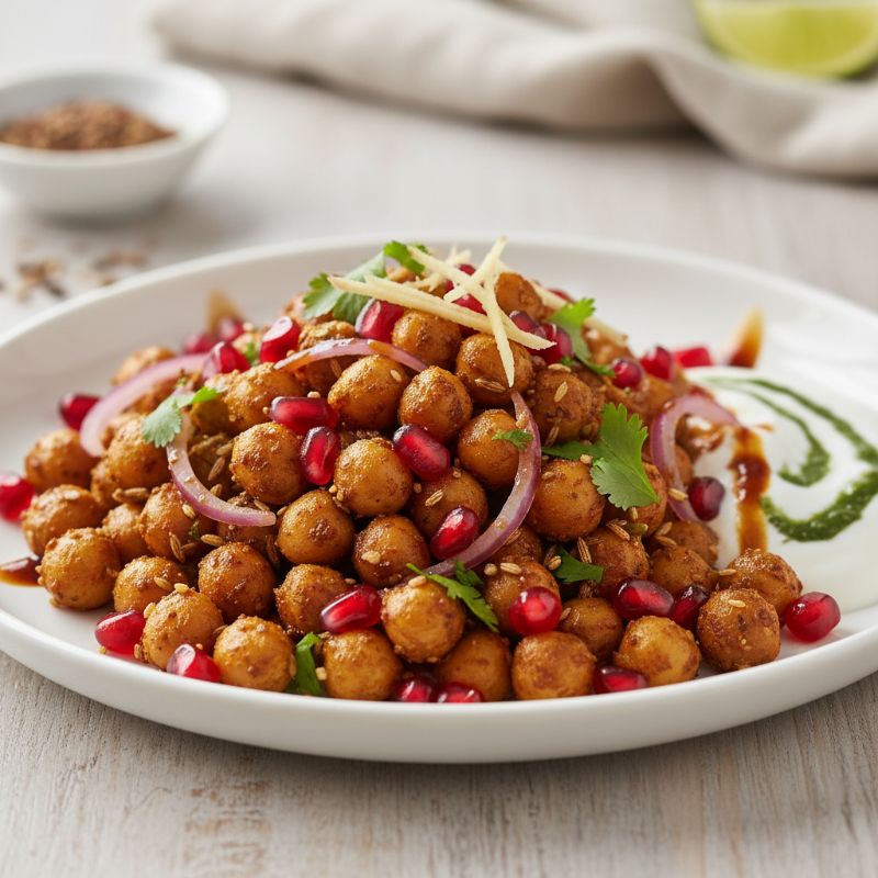 Elevated Chana Chaat: Warm Spiced Chickpea & Pomegranate Salad
