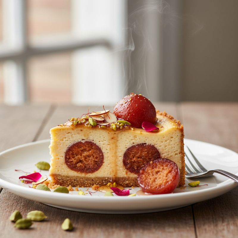 Gulab Jamun Cheesecake Fusion