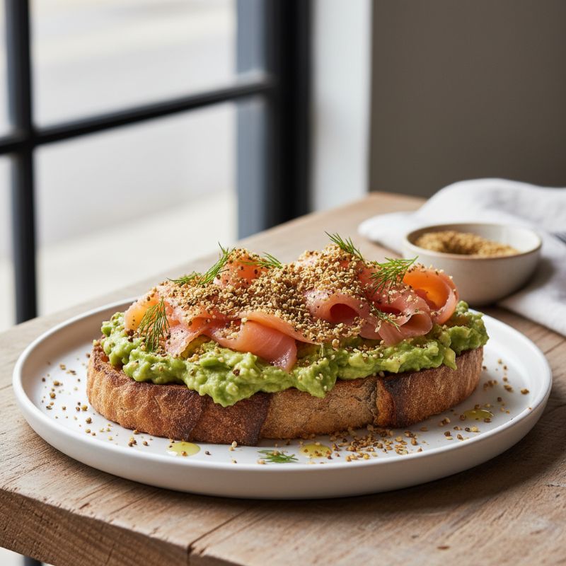 Smoked Salmon & Avocado Toast with Dukkah