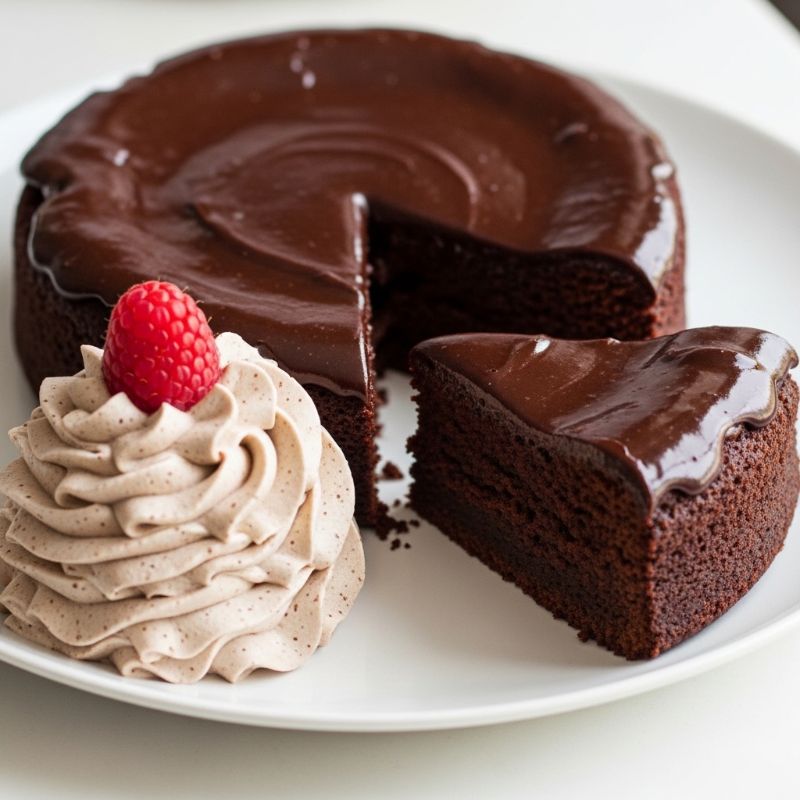 Flourless Chocolate Cake (With Mocha Whipped Cream)