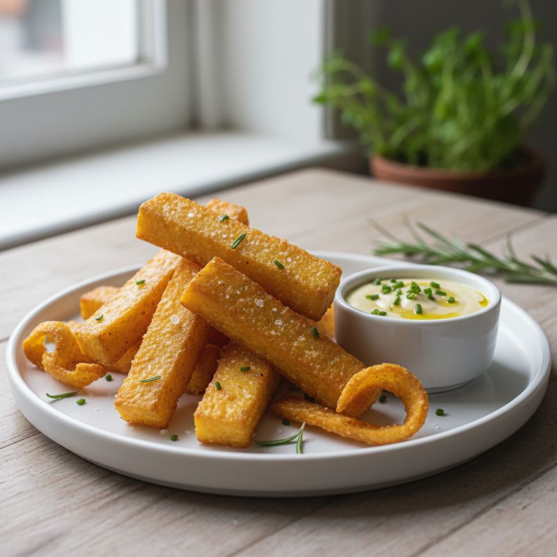 Crispy Gluten-Free Polenta Fries with Truffle Aioli