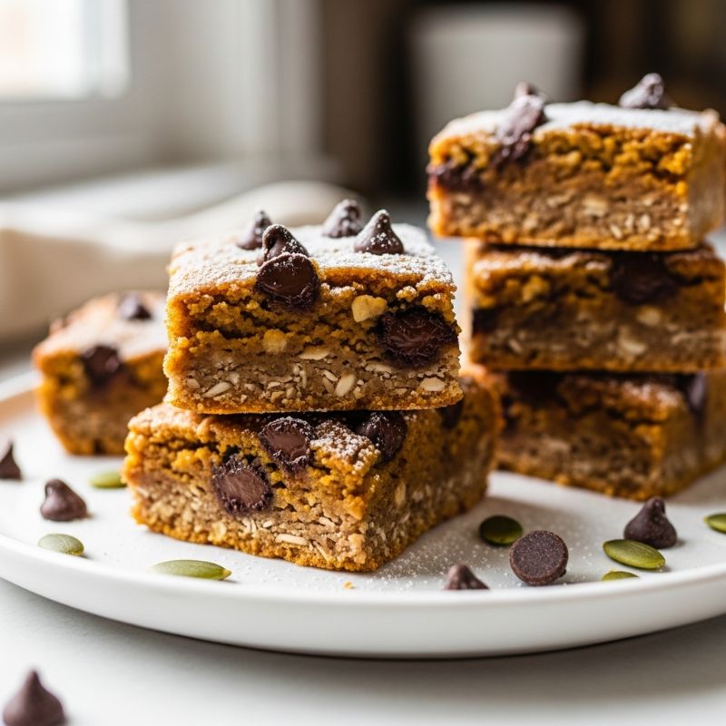 Pumpkin Chocolate Chip Oatmeal Bars