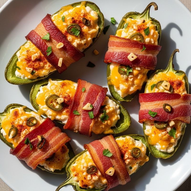 Bacon Wrapped Cheesy Stuffed Jalapeños