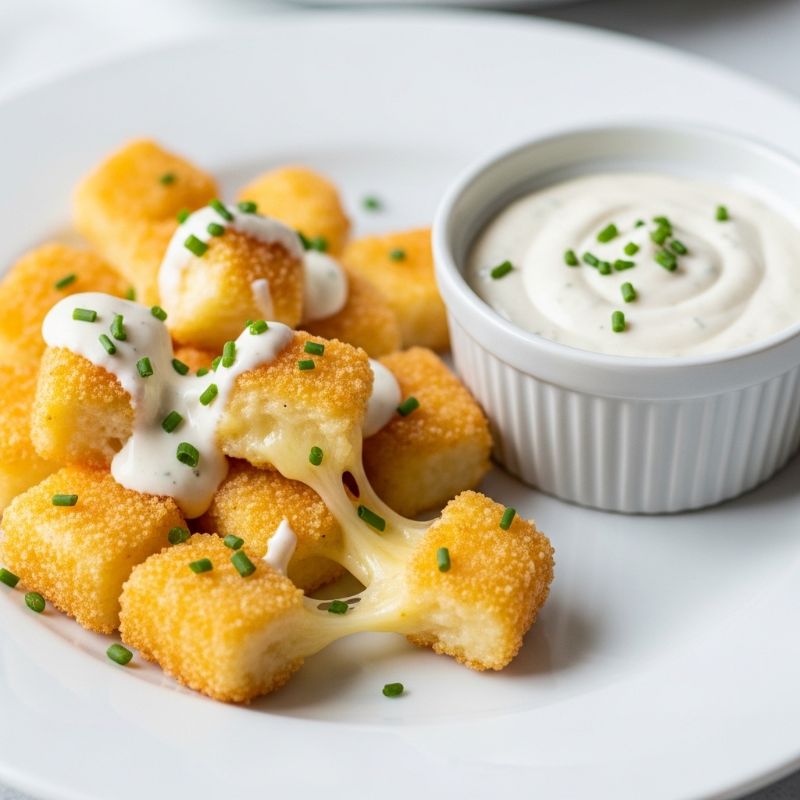 Sheet Pan Oven-Baked Cheese Curds with Green Bay Ranch