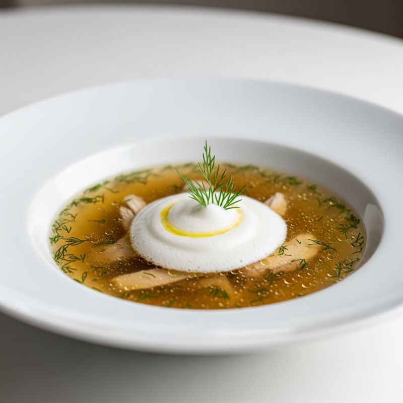 Radăuți Consommé with Garlic Foam