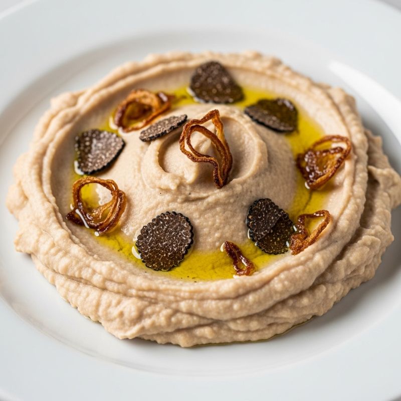 Whipped White Bean Dip with Truffle Oil & Crispy Shallots