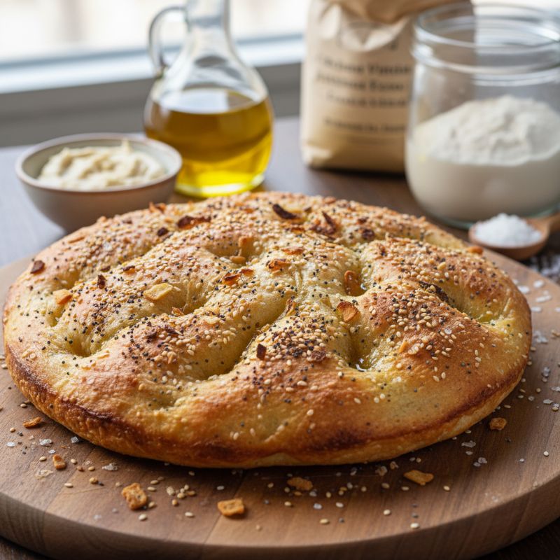 Miso-Everything Sourdough Focaccia