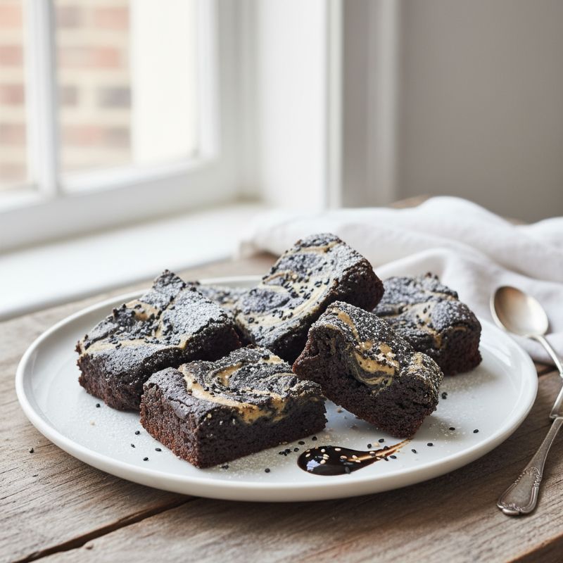 Black Sesame Tahini Brownies