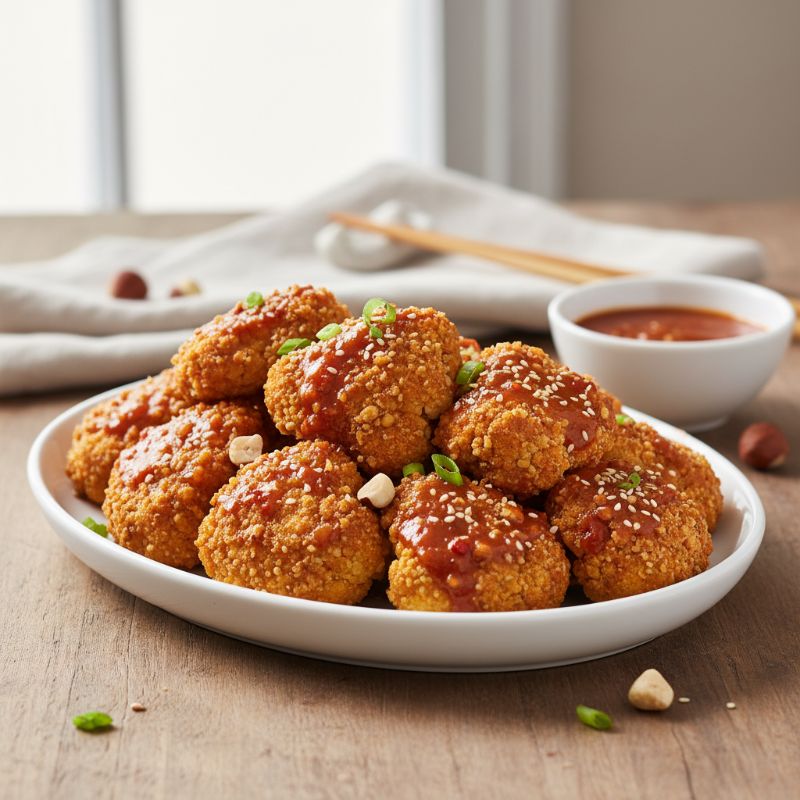 Hazelnut-Crusted Cauliflower Wings with Gochujang Glaze