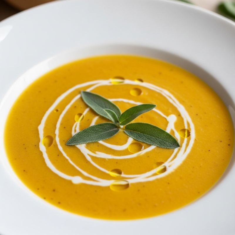 Creamy Vegan Butternut Squash Soup with Sage