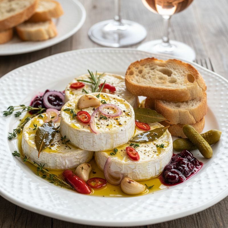 French-Inspired Pickled Camembert (Nakládaný Hermelín)
