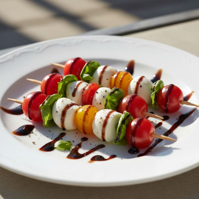Caprese Skewers with Balsamic Glaze