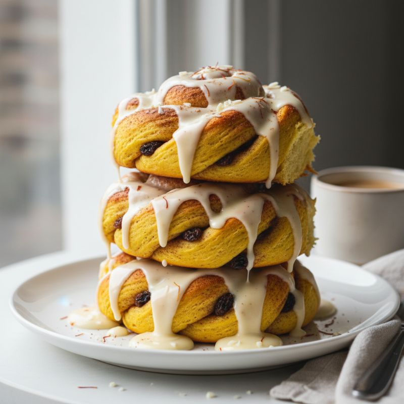 Saffron White Chocolate Cinnamon Rolls