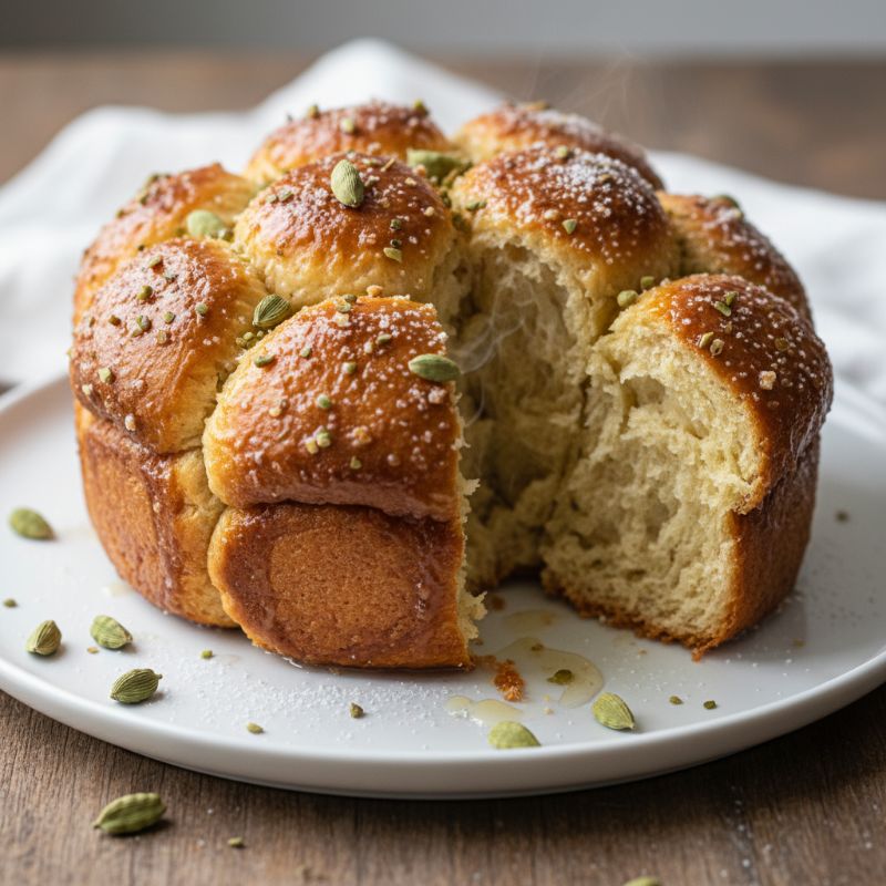 Cardamom-Spiced Brioche Pull-Apart Bread