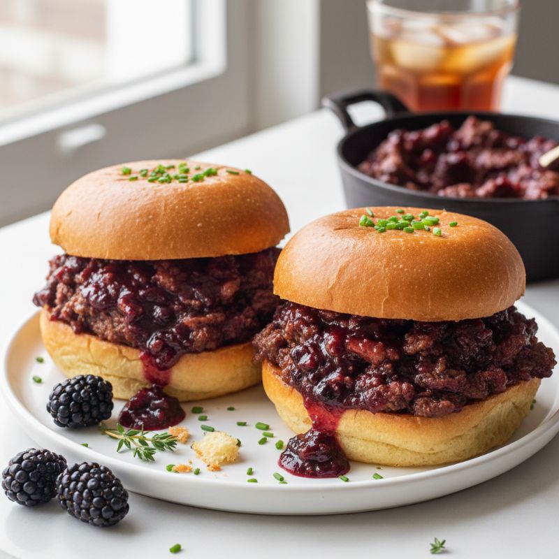 Smoked Elk Sloppy Joes on Potato Buns