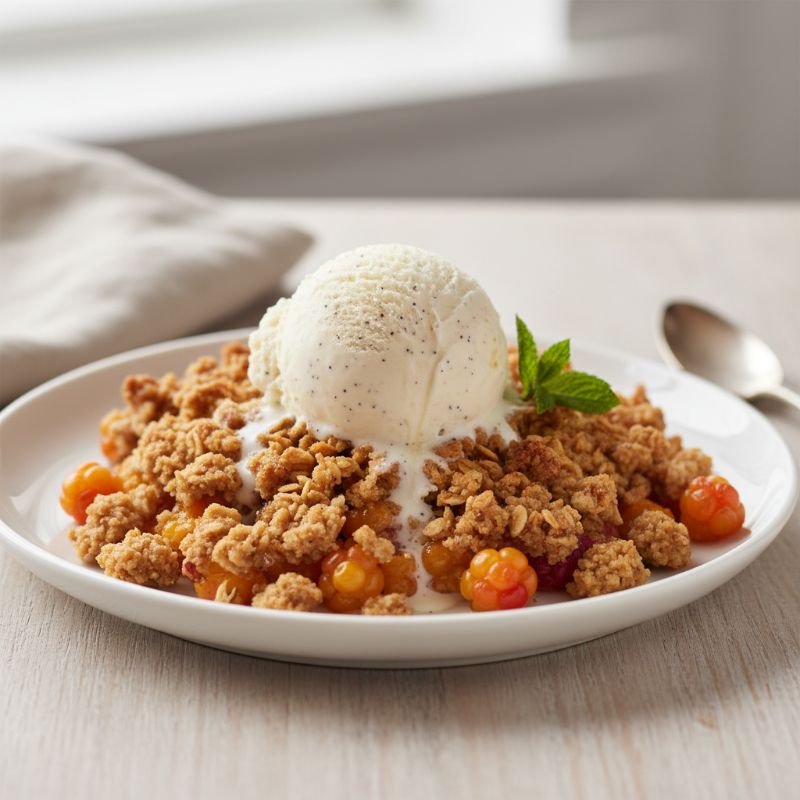 Brown Butter Cloudberry Crisp