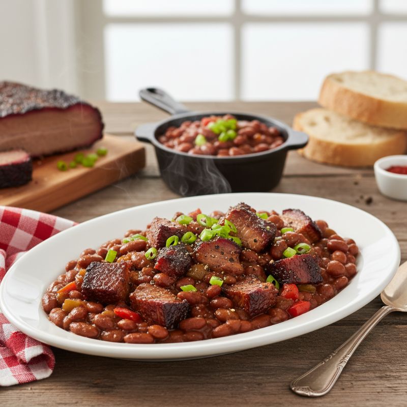 Smoked BBQ Beans with Burnt Ends