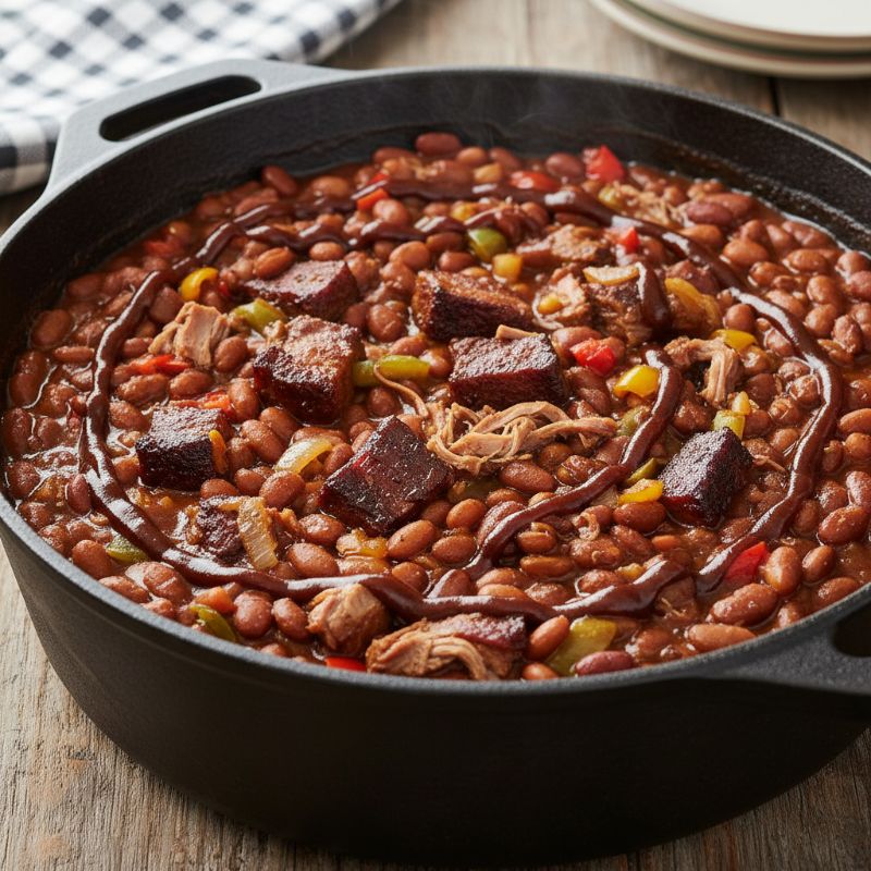 Smoked BBQ Beans with Burnt Ends