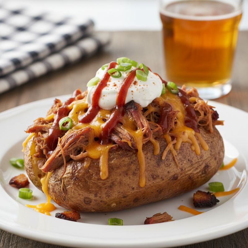 BBQ Pulled Pork Stuffed Twice-Baked Potato