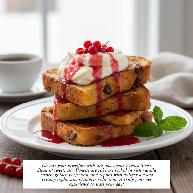 Panettone French Toast with Mascarpone Crema and Campari Reduction