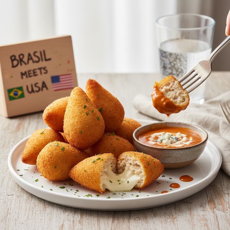 Coxinha de Frango with Catupiry Cream & Buffalo Dip