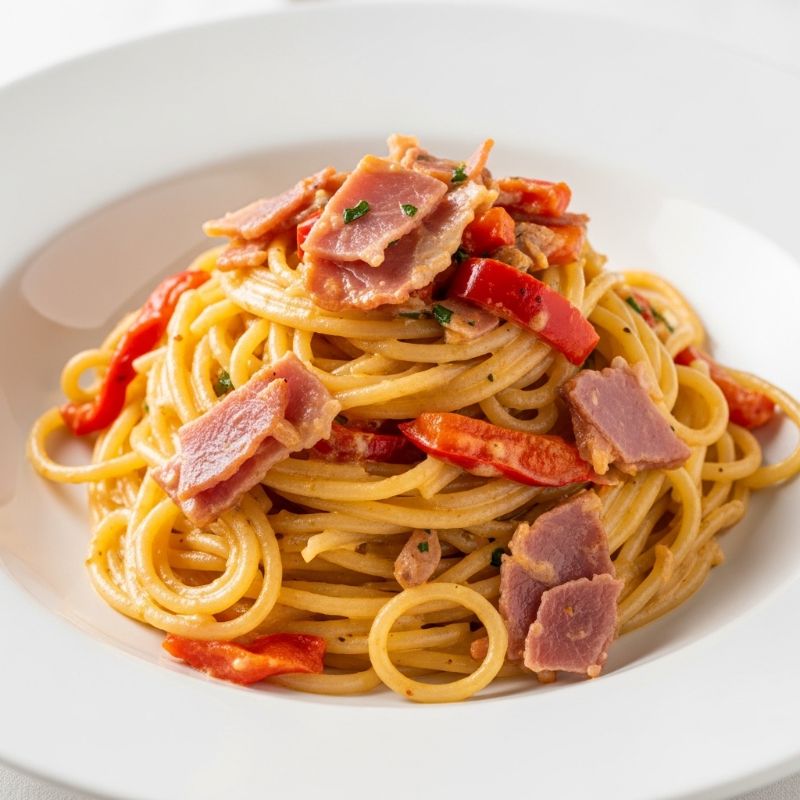 Spaghetti with a Prosciutto Cream
