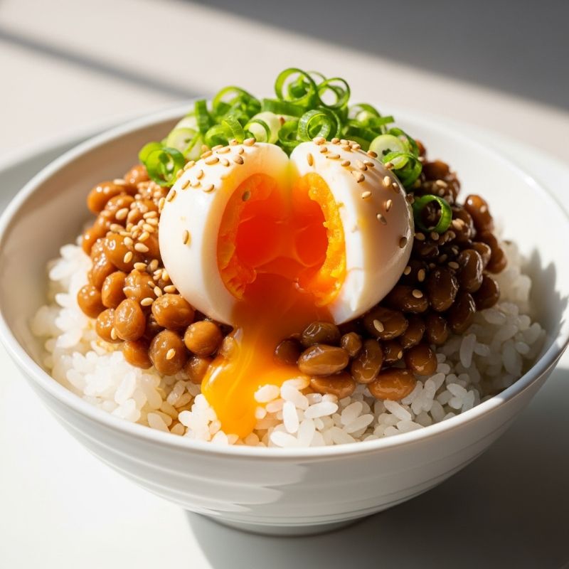 Natto Rice Bowl with Soft Egg