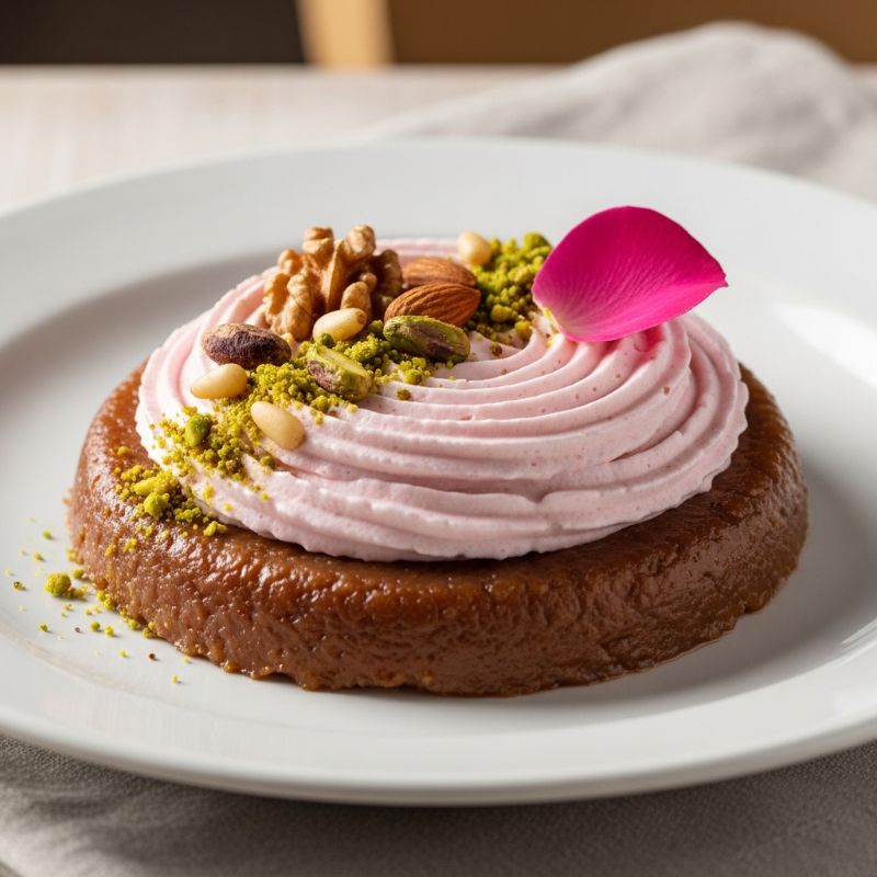Assidat Zgougou with Rosewater Mousse (Halal)