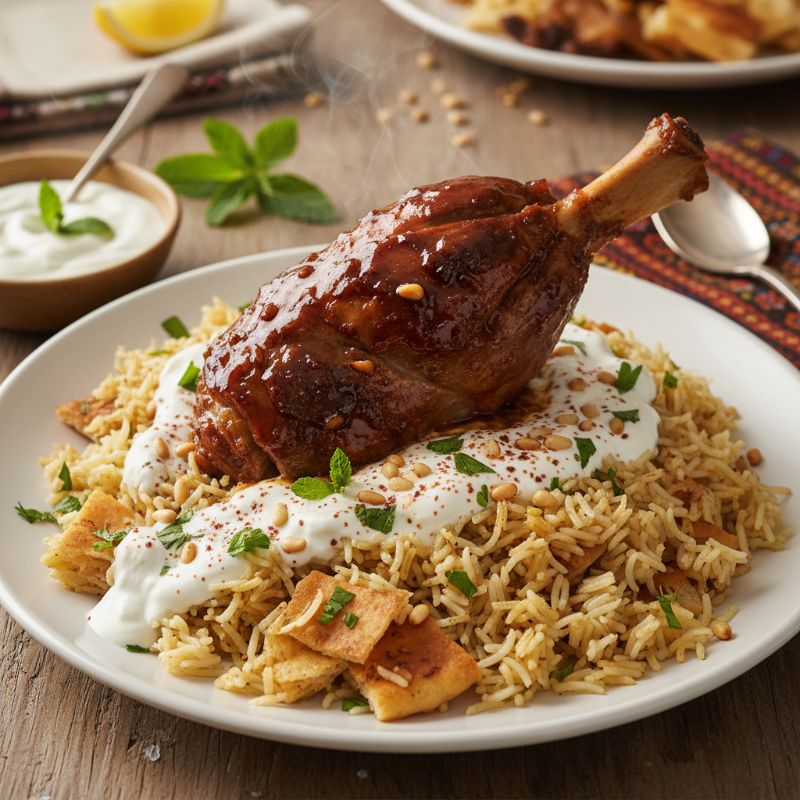 Slow-Braised Halal Lamb Fattah with Aromatic Rice