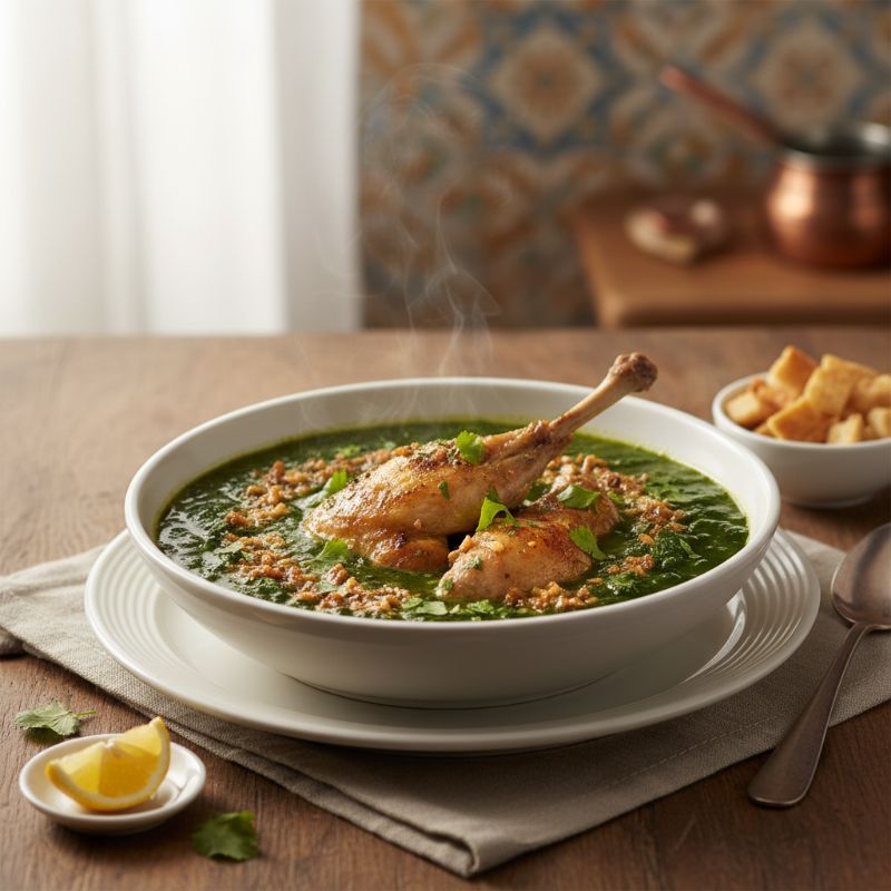 Molokhia with Rabbit (Arnabet)