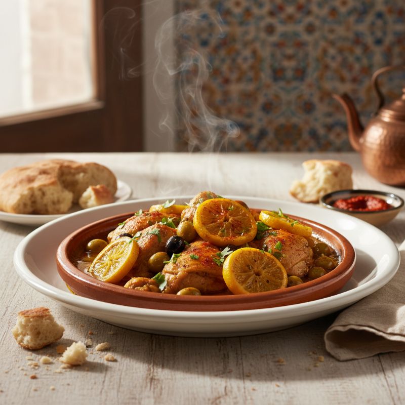 Moroccan Chicken Tagine with Preserved Lemons
