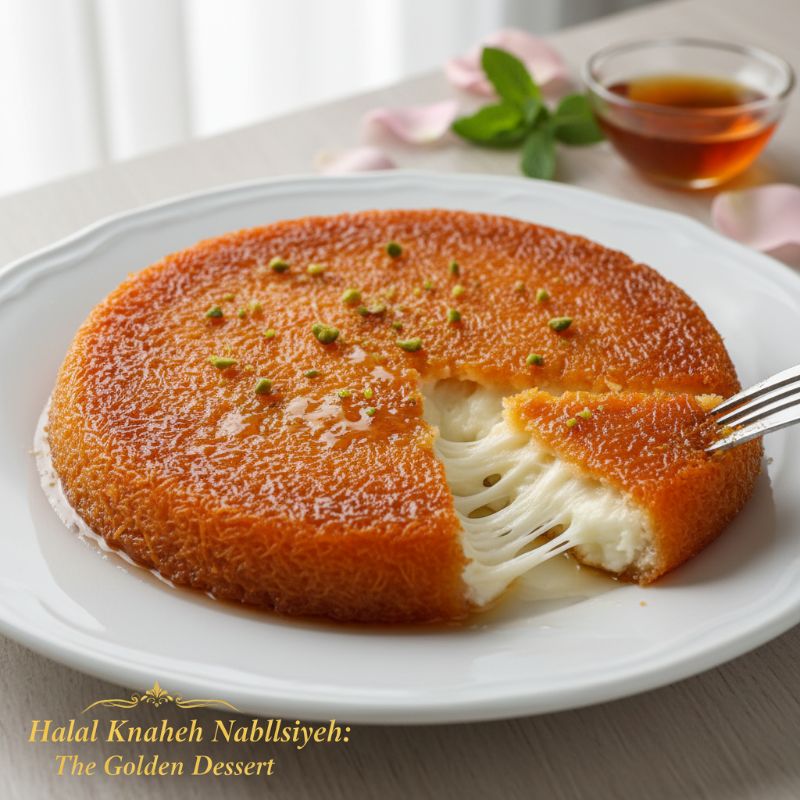 Halal Knafeh Nabulsiyeh: The Golden Dessert