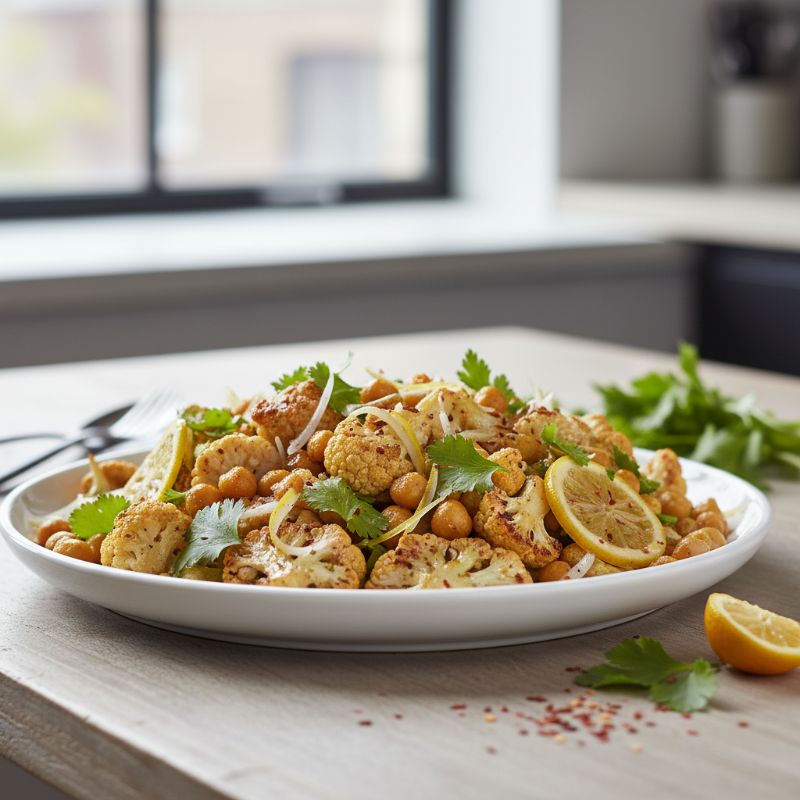 Roasted Cauliflower & Chickpea Salad with Preserved Lemon & Aleppo Pepper