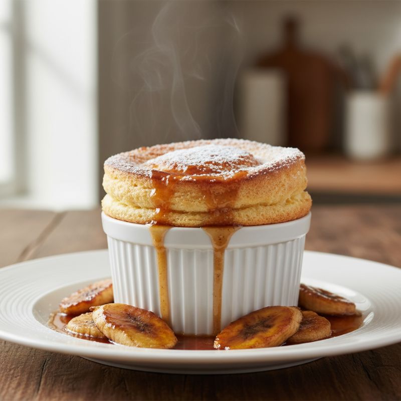 Bananas Foster Soufflé
