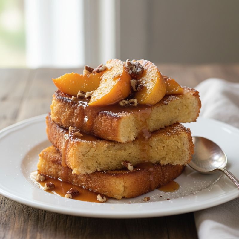 Bourbon-Battered Peach Pain Perdu