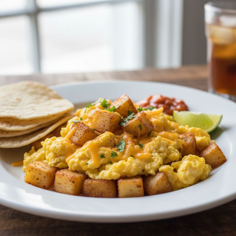 Austin-Style Potato, Egg, and Cheese Scramble