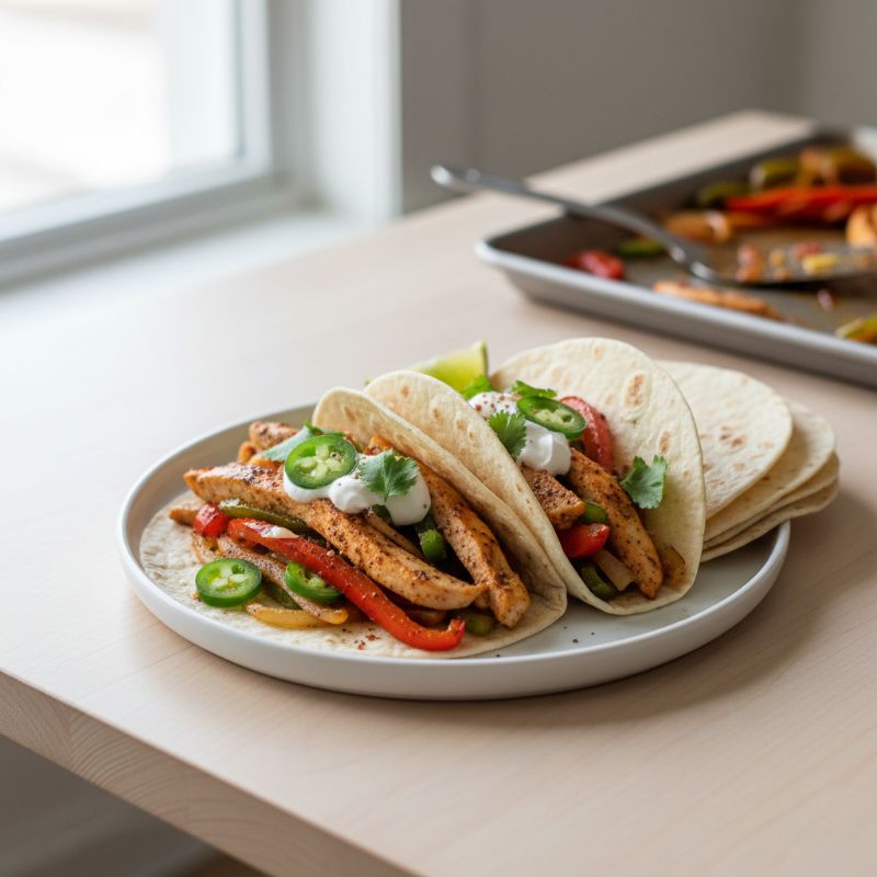 Sheet Pan Chicken Fajita Tacos